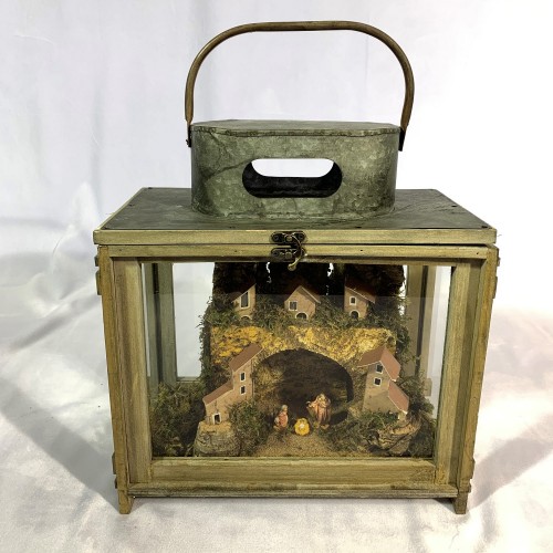 Lanterna con paesaggio presepe 